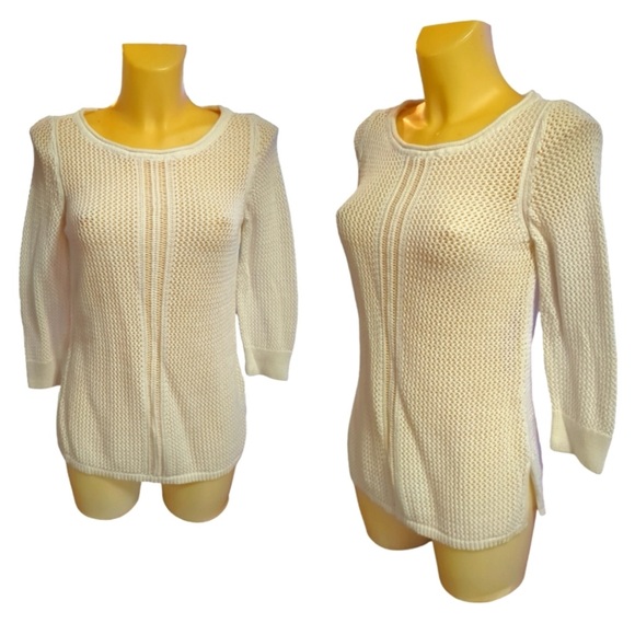 White House Black Market White Mesh Top - Picture 5 of 5